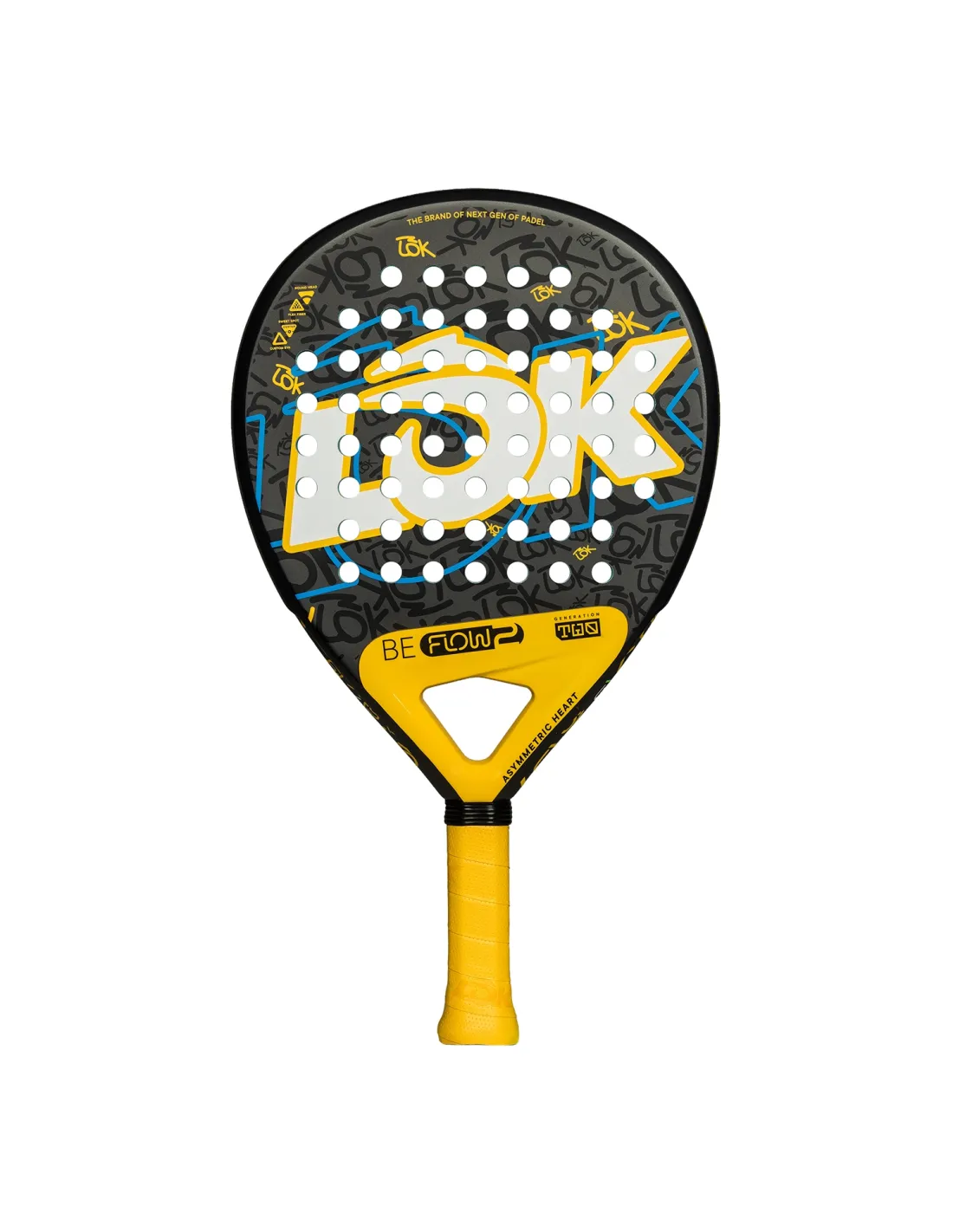 Lok Be Flow Gen 2 Yellow-Blue 2026 — pala de pádel Lok